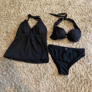 3 Piece Black Bikini/Tankini Set